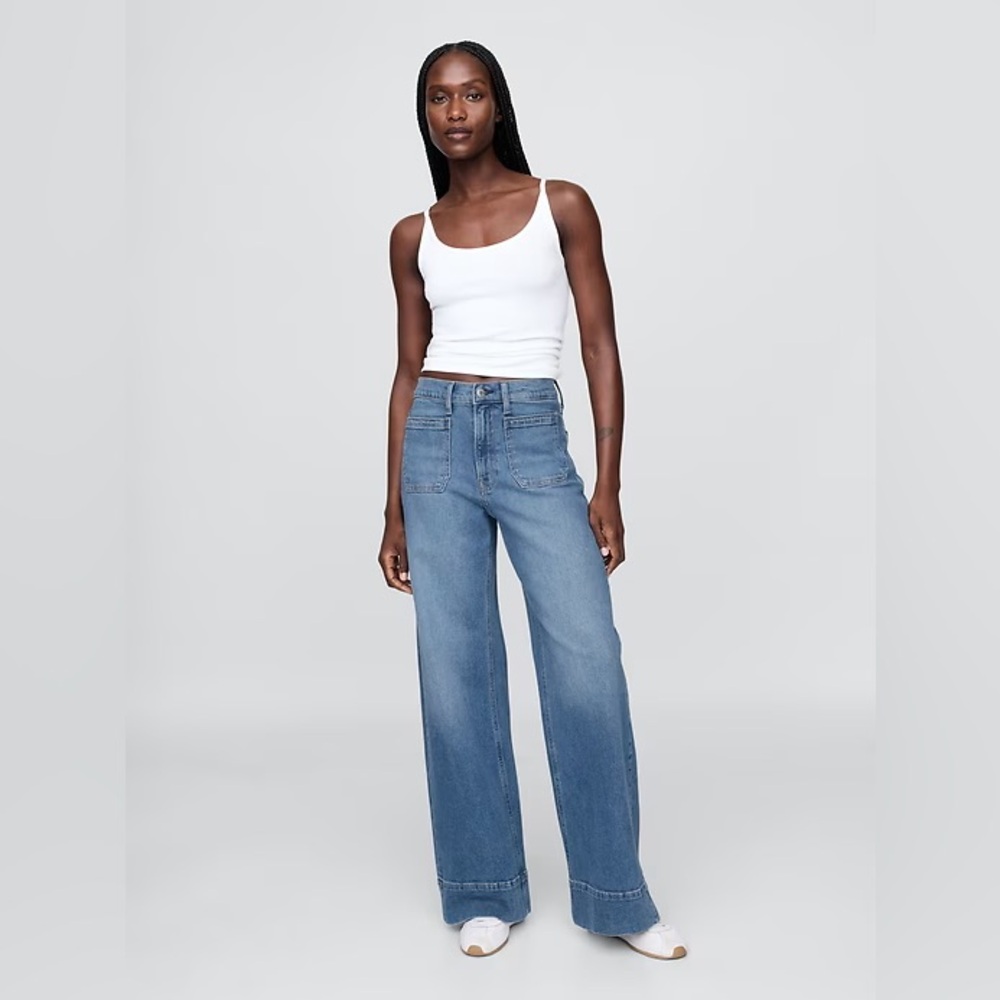 NWT! GAP Medium Wash High Rise Stride Wide-Leg Jeans - Size 30/10 🩷 #746315